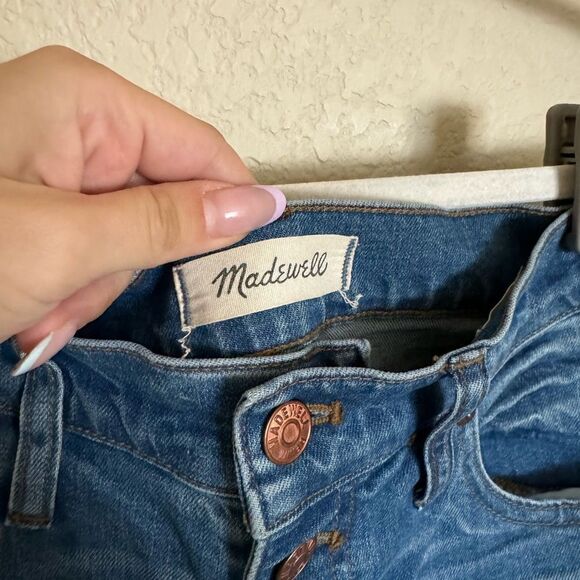 Madewell High Rise Exposed Button Fly Cut Off Denim Shorts Size 28‎ - Picture 4 of 7